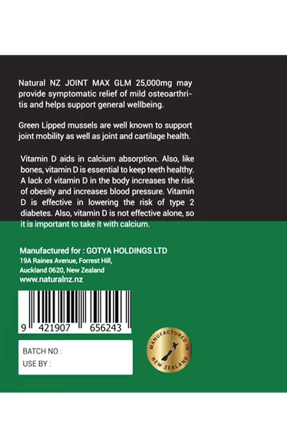 Natural NZ GLM (Green Lipped Mussel) Joint Max 25000 180 Capsuels (1) Natural NZBuy Supplements Australia