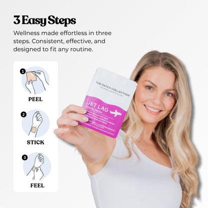 The Patch Collection® - Jet Lag Patch for Day & Night Time Zone Changes | Melatonin, Valerian Root, Passion Flower, Magnesium, Vitamin B1, B2, B3, Turmeric | 100% Natural & Vegan (Pack of 4) The Patch CollectionBuy Supplements Australia