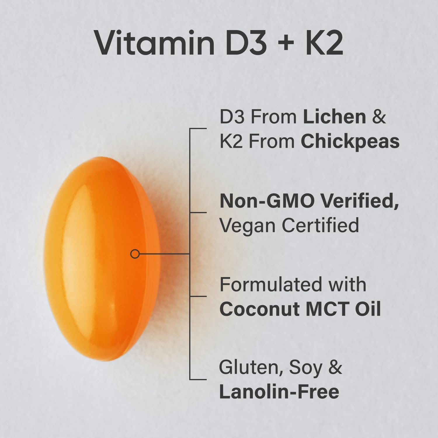 Sports Research Vegan Vitamin D3 + K2 Supplement with Organic Coconut Oil - 5000iu Sports ResearchBuy Supplements Australia