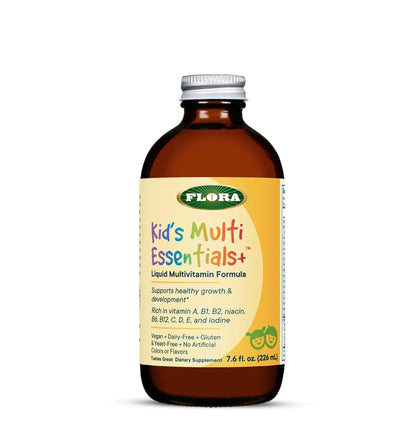 Flora - Kids Multi Essentials+, Liquid Multivitamin Formula, 13 Essential Vitamins & Minerals, 7.6 Fl Oz Flora