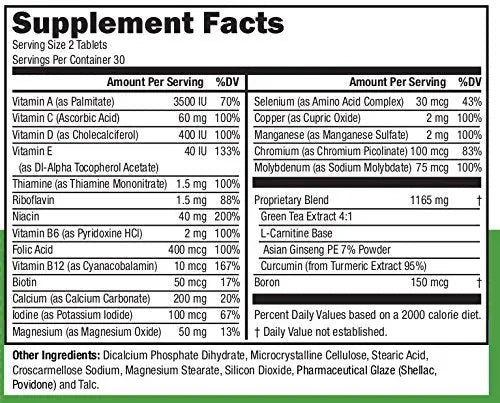 NeoVitin Multivitamin/Multimineral with Turmeric Root Extract, Asian Ginseng, Vitamin D3, Vitamin B6, Vitamin D, Calcium NeoVitin