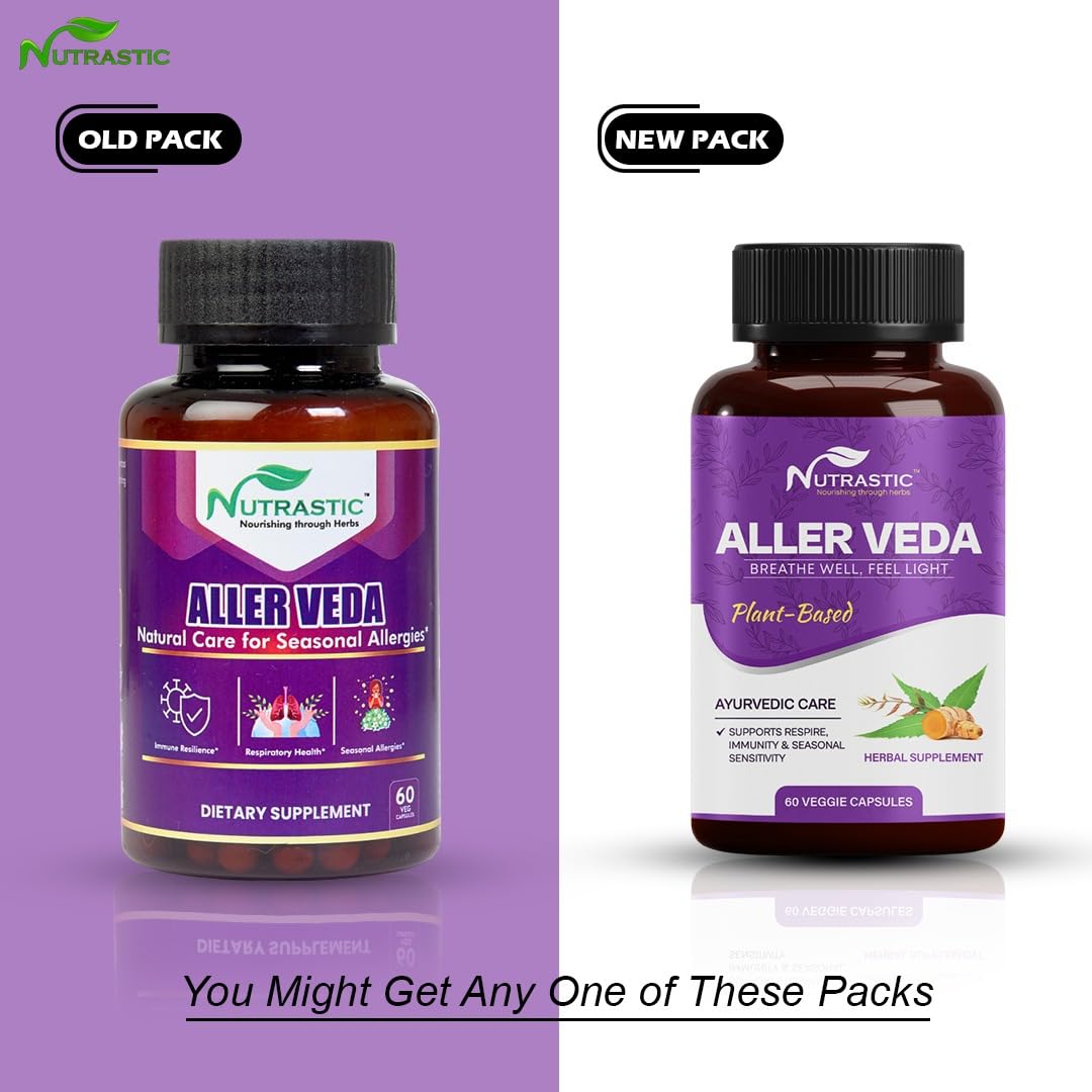Nutrastic Aller Veda Respiratory Wellness Supplement with Pure Tulsi, Amla, Turmeric, and Neem | Natural Support for Healthy Breathing | 60 Caps NutrasticBuy Supplements Australia