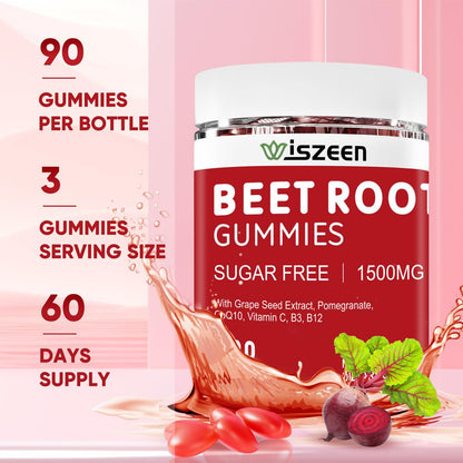 Wiszeen Beet Root Gummies - 60 Servings - Beets Gummies Beet Chews Nitric Oxide WiszeenBuy Supplements Australia