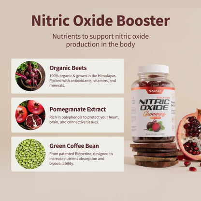 Snap Supplements Nitric Oxide Beet Root Gummies - Support Healthy Blood Circulation Snap SupplementsBuy Supplements Australia
