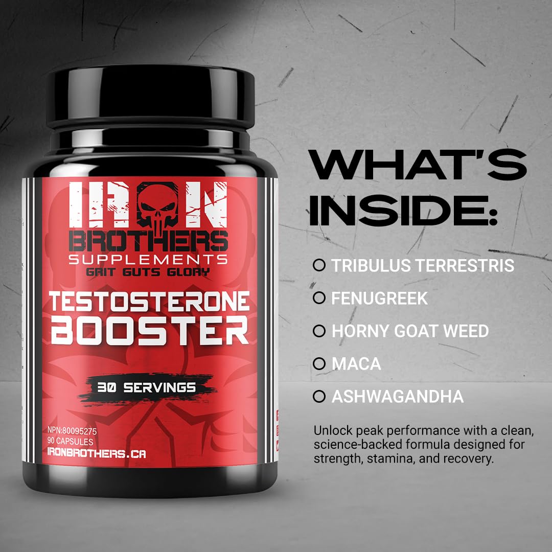 Iron Brothers Men’s Testosterone Support Supplement – Tribulus, Tongkat Ali, Ashwagandha & DIM – Daily Performance & Vitality Formula – with Fenugreek & Zinc – 30 Day Cycle – 90 Capsules Iron Brothers SupplementsBuy Supplements Australia