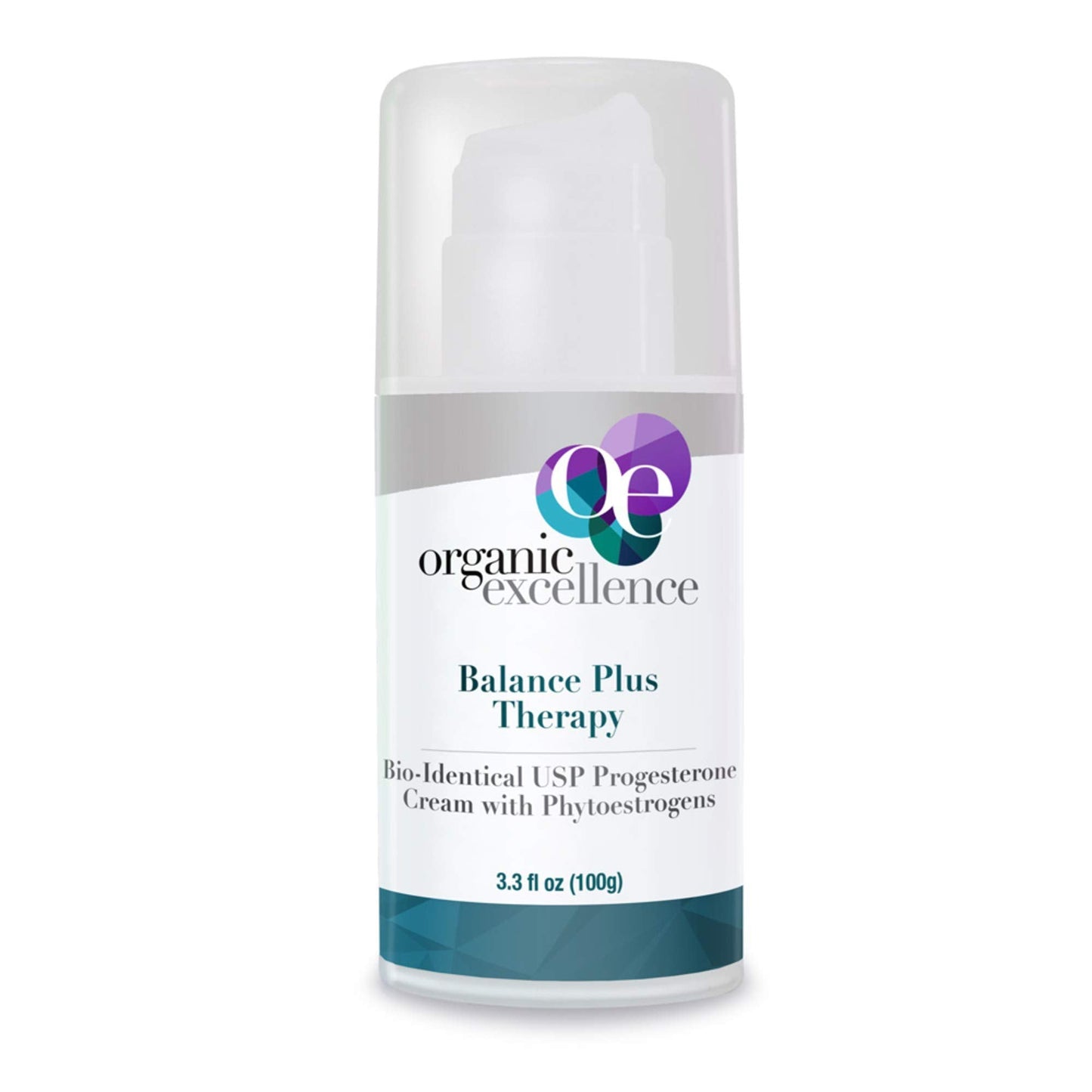 Organic Excellence Balance Plus Therapy - USP Bioidentical Organic Progesterone Cream for Women - with Phytoestrogens - for Menopause Relief and Natural Hormone Balance, 3.3 fl oz (100g) Organic ExcellenceBuy Supplements Australia