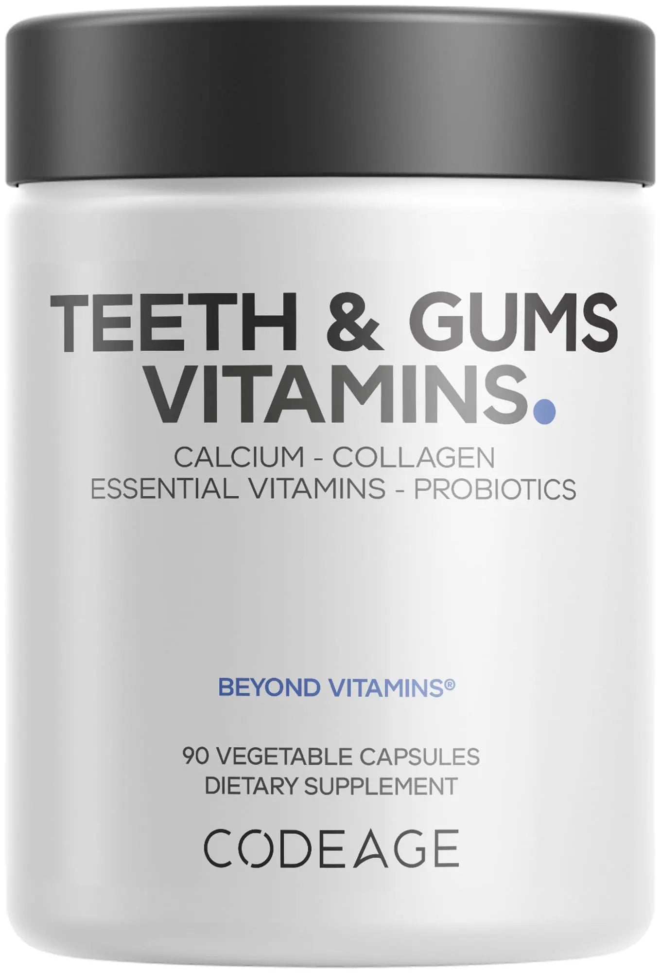 Codeage Teeth & Gums Vitamins + Oral Probiotics Supplement for Mouth - Whole Food Calcium, Collagen, Potassium, Vitamin C, D3, K2, Zinc CodeageBuy Supplements Australia