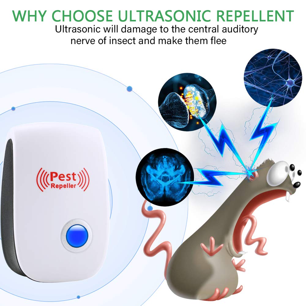 Ultrasonic Pest Repeller 6 Packs Electronic Plug in Indoor Sonic Repellent PalmandpondBuy Supplements Australia