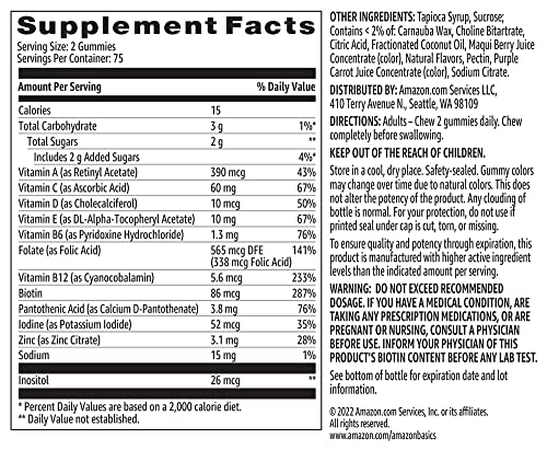Amazon Basics Adult Multivitamin Gummies, Mixed Berry & Cherry, 150 Gummies, 75-Day Supply, Pack of 1 (Previously Solimo) Amazon BasicsBuy Supplements Australia