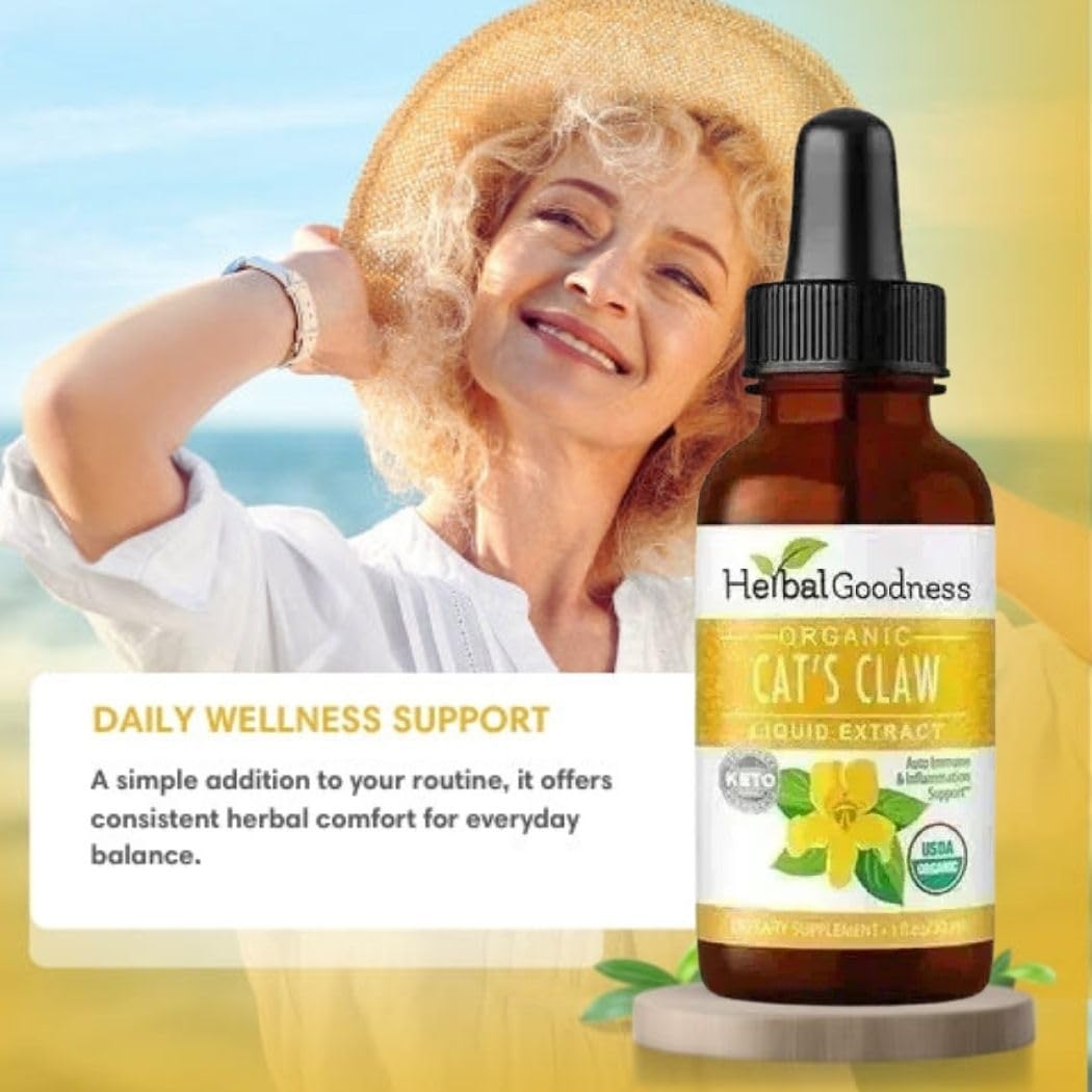 Cat's Claw Extract Joint Support - Herbal Supplement for Joint and Muscle Function, Immunity, Heart Support - Gluten Free - Superior Absorption - Organic Liquid 1oz - Herbal Goodness (1 bttl) Herbal GoodnessBuy Supplements Australia