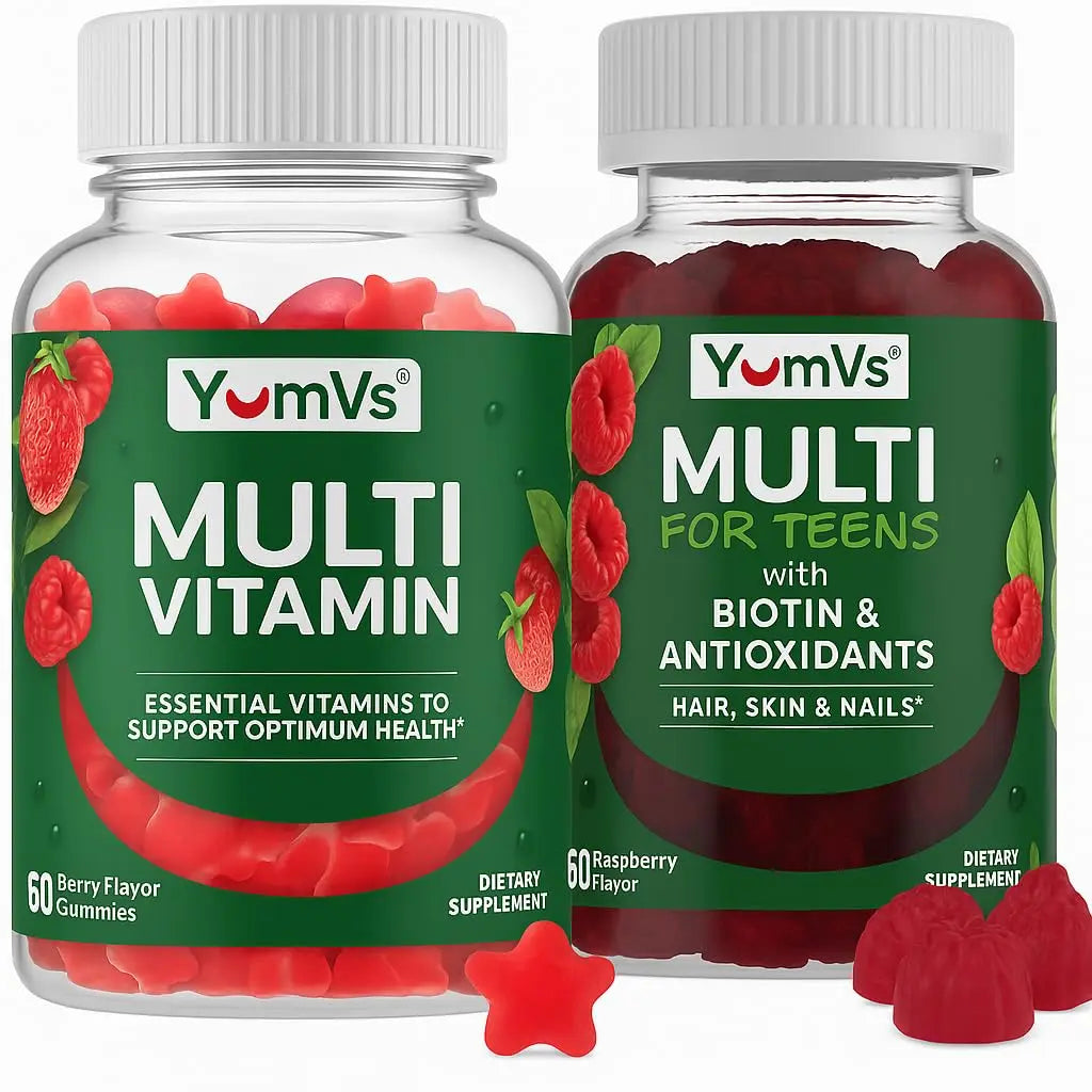 Multivitamin for Adults & Teens Bundle – Complete Daily Health Support Gummies YUM-V'S