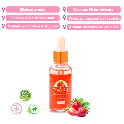 2Pcs Strawberry Yoni Bars and Yoni Oil Set for Feminine Wash, Yoni Wash for Cleanse Vaginal Balance PH tovaginshBuy Supplements Australia