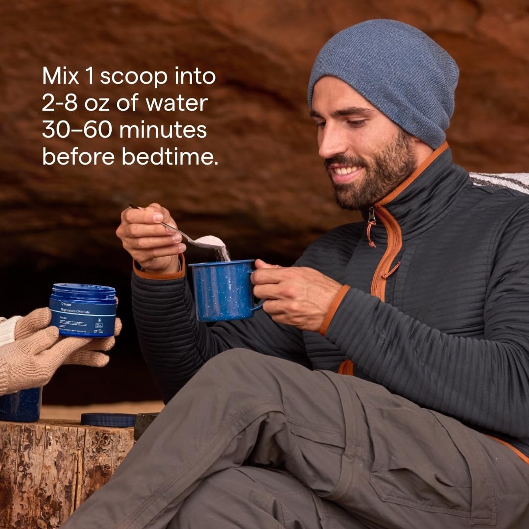 Trace Minerals Magnesium Glycinate Powder - Daily Magnesium Powder for Sleep Support - Calming Bedtime Drink - Natural & Gentle - Mixed Berry Lemonade - 180g (60 Servings) Trace MineralsBuy Supplements Australia