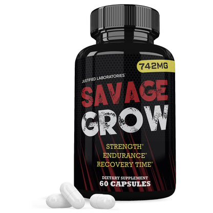 Savage Grow 742MG All Natural Advanced Men's Health Formula 60 Capsules Justified LaboratoriesBuy Supplements Australia