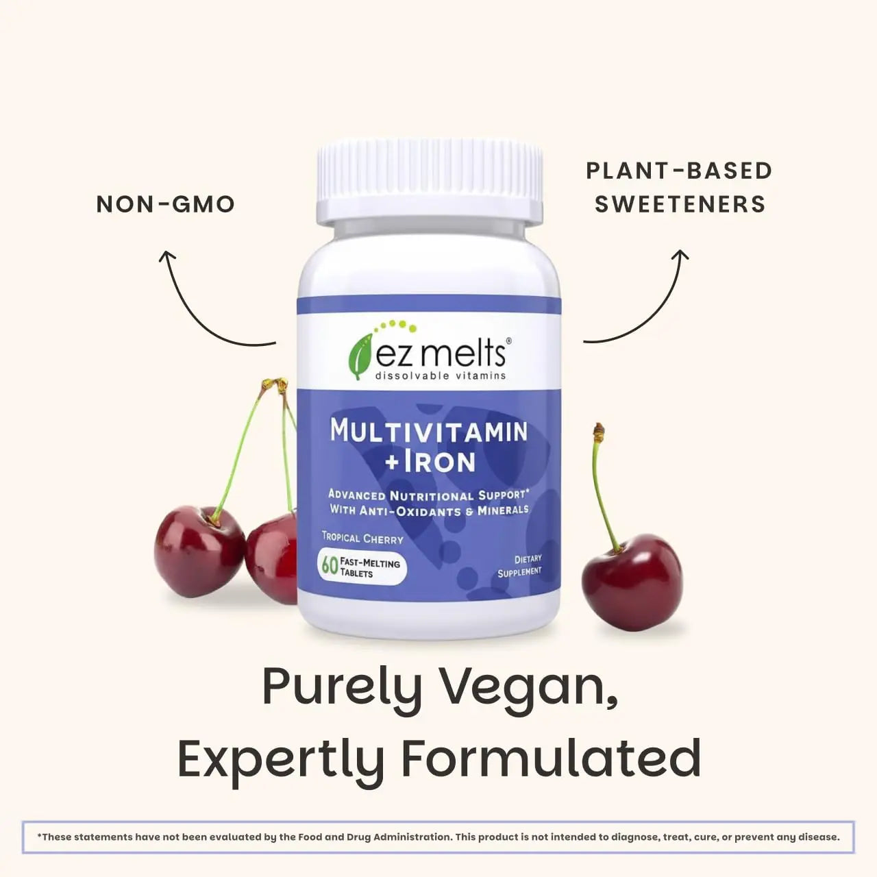 EZ Melts Multivitamin + Iron - Daily Multivitamin for Women & Men - Supports Healthy Energy Levels & Antioxidant Protection EZ MeltsBuy Supplements Australia