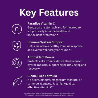 Paradise Herbs Earth's Blend Vitamin C with Nature's C and Adaptogens, Superfoods Base of Probiotics & Organic Alkalizing Greens, 90 Vegetarian Capsules Paradise HerbsBuy Supplements Australia
