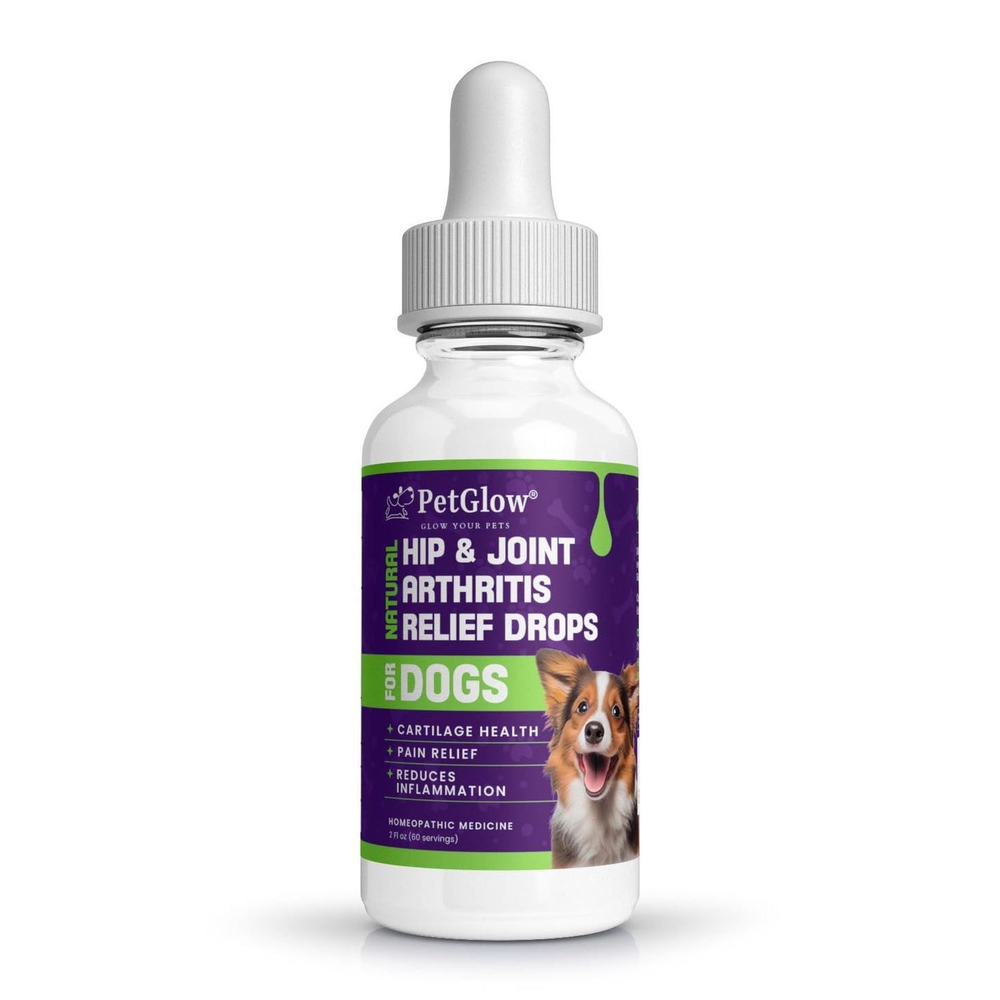 Petglow® Natural Hip & Joint Arthritis Relief Drops with Curcumin & Boswellia, Homeopathic Anti-Inflammatory Formula for Dogs, Cats & Horses, Supports Flexibility, Comfort & Mobility Naturally PetglowBuy Supplements Australia