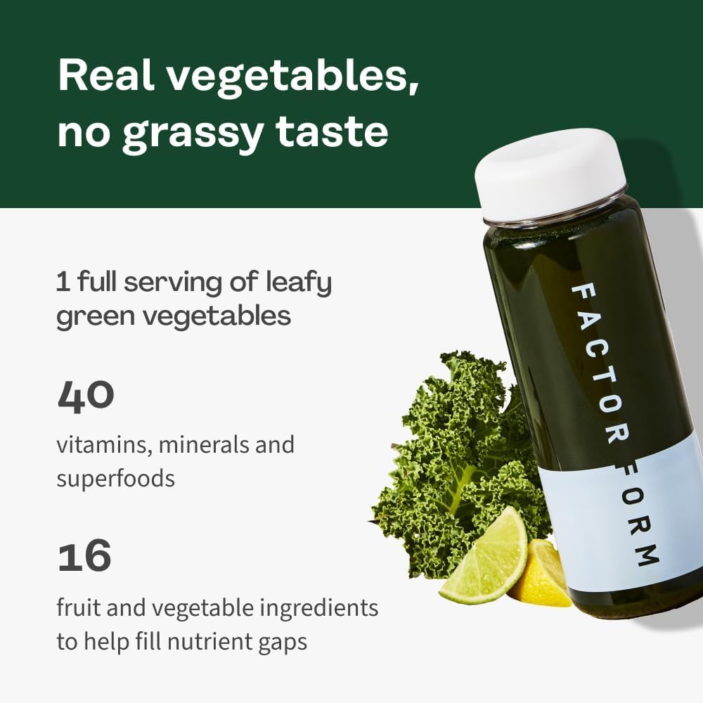 FACTOR FORM Daily Greens Superfood Powder | 5 Functional Blends for Gut Health, Energy & Immunity | Prebiotics, Probiotics, Adaptogens, B Vitamins (7 Servings, Individual Packets) FACTOR FORMBuy Supplements Australia