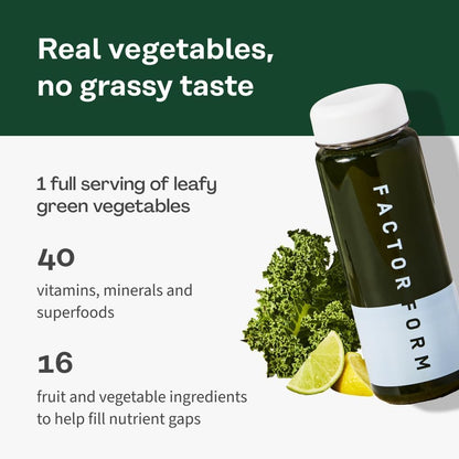 FACTOR FORM Daily Greens Superfood Powder | 5 Functional Blends for Gut Health, Energy & Immunity | Prebiotics, Probiotics, Adaptogens, B Vitamins (7 Servings, Individual Packets) FACTOR FORMBuy Supplements Australia