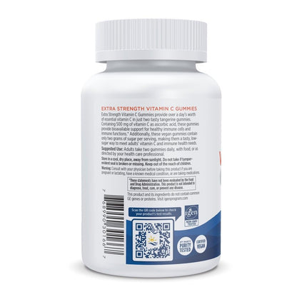 Nordic Naturals Vitamin C Extra Strength Gummies - Tangerine Flavor - 60 Gummies - 500 mg Vegan Vitamin C Supplement