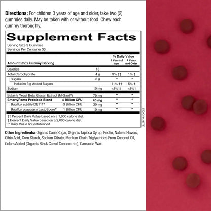 SmartyPants Organic Toddler Multivitamin Gummies: Probiotics & Kids Probiotic Immunity Gummies: Prebiotics & Probiotics for Digestive Health and Immune Support Supplement SmartyPantsBuy Supplements Australia
