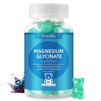 Magnesium Glycinate Gummies 500mg, Sugar-Free for Adults & Kids, Magnesium Gummies for Sleep, Stress & Muscle Relief, Supports Bone & Nerve Health,