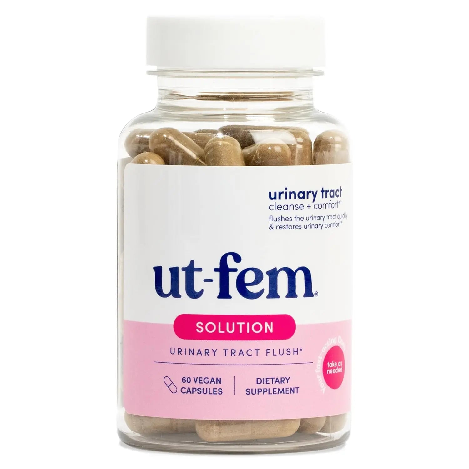 UT-Fem Solution - Fast-Acting Urinary Tract Flush for Women, Proactive UTI Support, Promotes Cleansing & Comfort, Clinical-Strength D-Mannose, Cranberry, and Natural Ingredients - 60 Vegan Capsules UT-FemBuy Supplements Australia