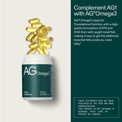 AG1 Omega 3 Fish Oil Softgels – 2000mg EPA & DHA from Wild-Caught Fish, Supports Heart, Brain & Joint Health | 90 Capsules | Athletic Greens Supplement AG1Buy Supplements Australia