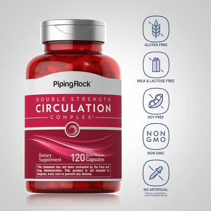 Piping Rock Circulation Supplement | 120 Capsules | Double Strength Complex | Non-GMO, Gluten Free Piping RockBuy Supplements Australia