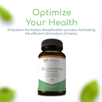 Return Healthy Glutathione Symmetry | S-Acetyl Glutathione Supplement | Antioxidants & Detoxification Supplement | Natural Cellular Support | All-Natural, Vegan, Non-GMO, 120 caps Return HealthyBuy Supplements Australia
