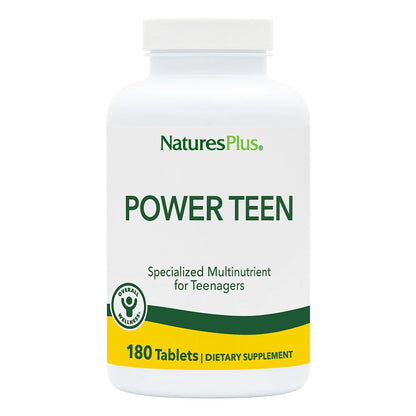 NaturesPlus Source of Life Power Teen - 180 Vegetarian Tablets - Teen Multivitamin with Minerals & Whole Foods for Mental Focus NaturesPlus