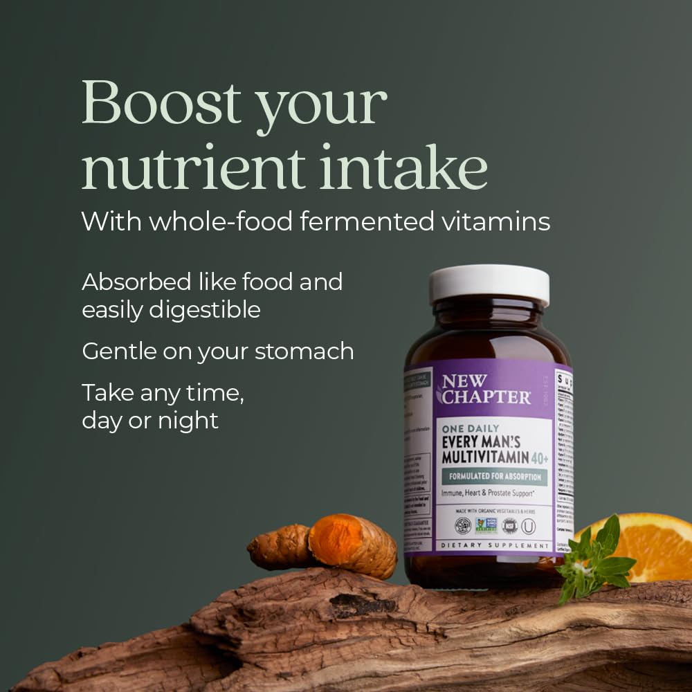New Chapter Men’s Multivitamin 40+, Extra B6 & B12, D3, Vitamin C & Zinc, Immune, Heart, Cellular Energy, and Brain Health New ChapterBuy Supplements Australia