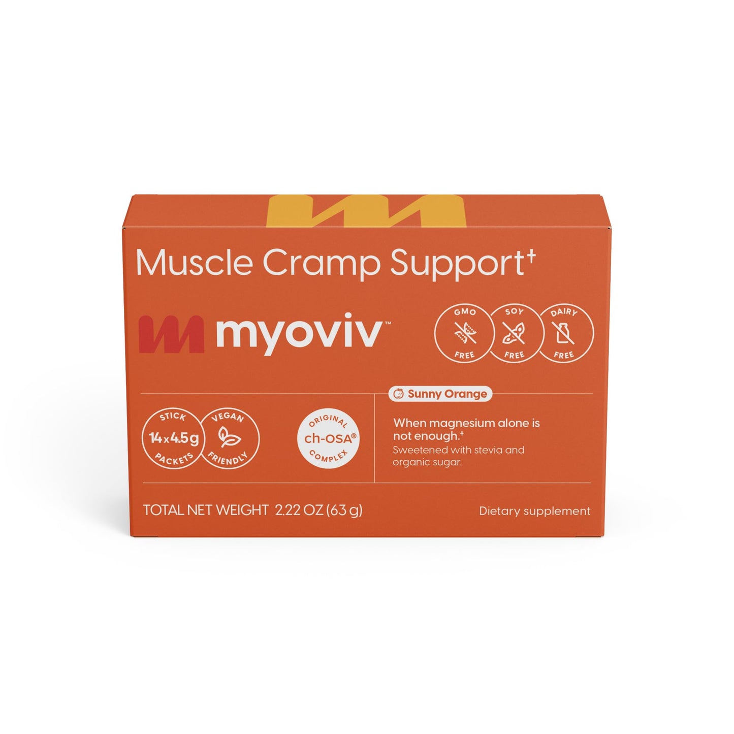 MYOVIV - Powerful Muscle Cramp Relief - 14 Packets (Trial Size), Sunny Orange Flavor - Muscle Cramp Support - Pregnancy & Lactation Safe MYOVIVBuy Supplements Australia