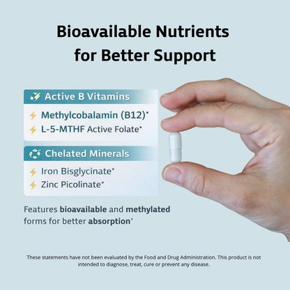 Sarez GLP-1 Support Capsules — Methylated Vitamins & Chelated Minerals — Energy, Metabolism, Hair & Daily Nutrient Support — with Ginger for Nausea — Gentle on Stomach — 30 Day Supply SarezBuy Supplements Australia