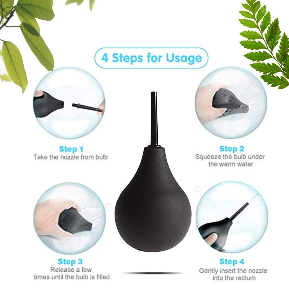 GNEGKLEAN Black Silicone Enema Bulb Kit 7.6oz Clean Anal Douche for Men Women with 19.7in GNEGKLEANBuy Supplements Australia