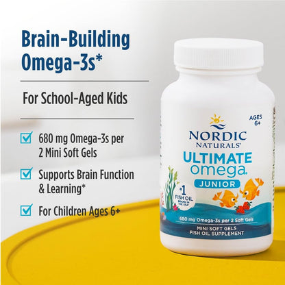 Nordic Naturals Ultimate Omega Jr., Strawberry - 120 Mini Soft Gels - 680 Total Omega-3s with EPA & DHA