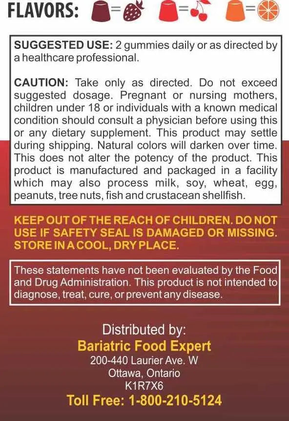Bariatric Expert Multivitamin Gummies – Fast-Melting Dietary Supplement for Adults Post-Gastric Sleeve and Bypass, Nutritionist Recommended, 90 Count Bariatric Food ExpertBuy Supplements Australia