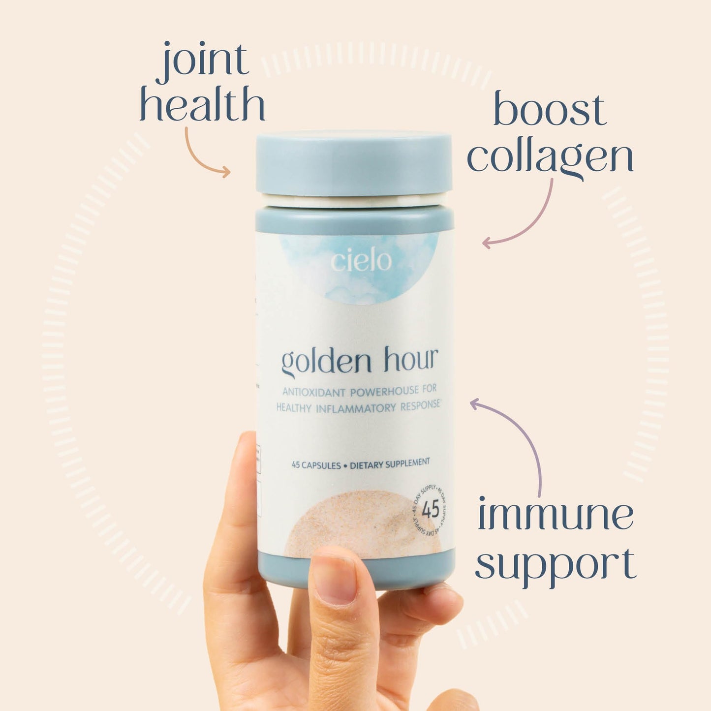 Cielo Golden Hour - Antioxidant Supplement for Healthy Immune System Response - Nutritional Antioxidant Blend for Women and Men (45 Day Supply) CieloBuy Supplements Australia