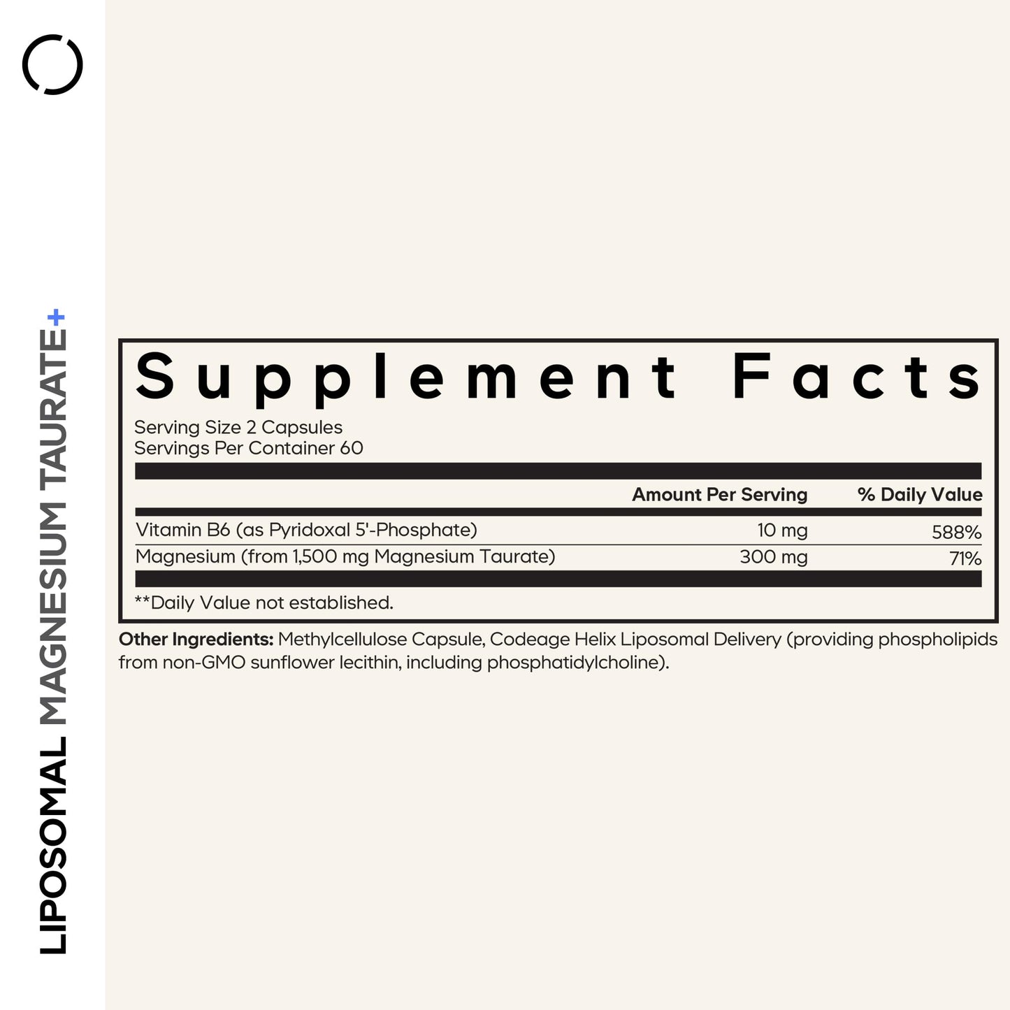 Codeage Liposomal Magnesium Taurate+ Supplement - Magnesium Taurate, Vitamin B6 as Pyridoxal 5-Phosphate, 2-Month Supply - Liposomal Delivery, Vegan, Non-GMO, Gluten-Free, 120 Capsules CodeageBuy Supplements Australia
