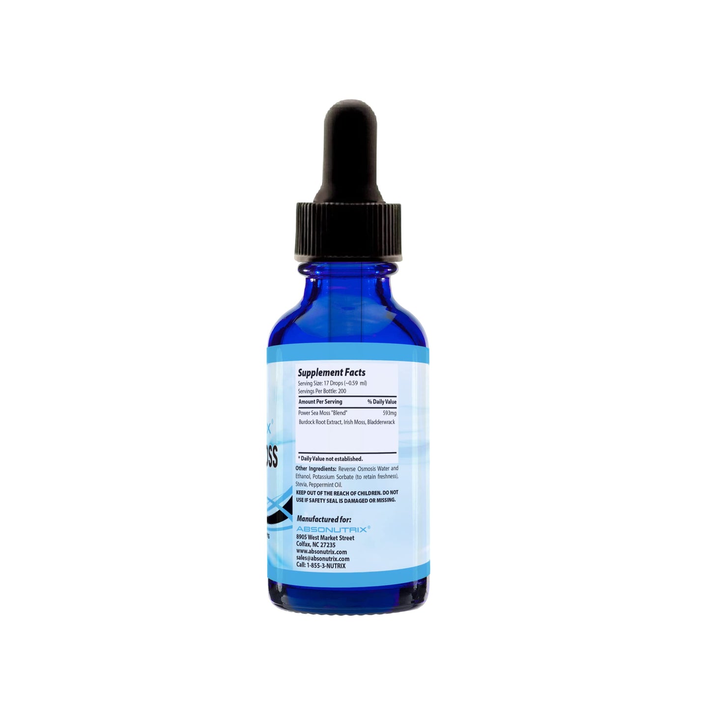 Absonutrix Power Sea Moss with Blend Burdock Root Extract 593mg, 4 Oz Liquid, 200 Servings, Made in USA, Quick Absorption, Quality Potent Ingredients, Third-Party Tested, Non-GMO AbsonutrixBuy Supplements Australia