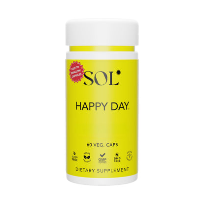 Sol Nutrition Happy Day Supplement: Combining The Natural Herbal Properties of Collective Happiness Bark, Astragalus, and Gingko Biloba to Support a Healthy Lifestyle - 60 Easy to Swallow Capsules Sol NutritionBuy Supplements Australia