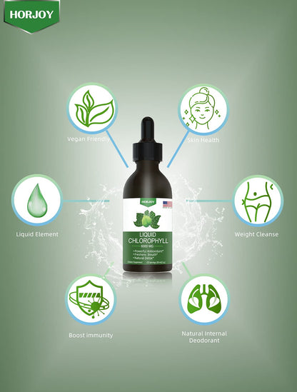 Chlorophyll Liquid Drops - 100% Natural Energy Booster and Immune Support - Internal HorjoyBuy Supplements Australia