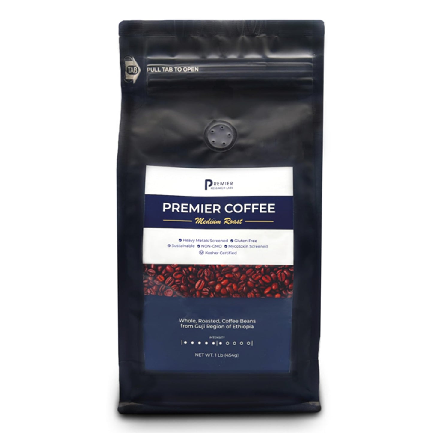 Premier Research Labs Organic Whole Roasted Coffee Beans - Medium Roast, From Guji Region of Ethiopia, Crafted for Optimal Health Benefits, Sweet & Fruity, Well-Balanced, Gluten Free - 1 Pound Premier Research LabsBuy Supplements Australia