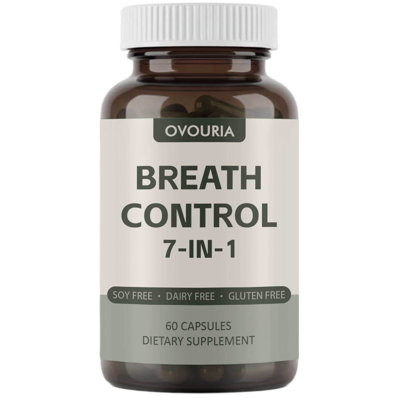 TANSPRESSO ovouria Breath & Gut Balance Capsules - 7-in-1 Formula with Probiotics, Zinc Gluconate & Magnesium Citrate for Fresh Breath, Chronic Halitosis Relief & Digestive Wellness, 60 Count(1pc) TANSPRESSOBuy Supplements Australia
