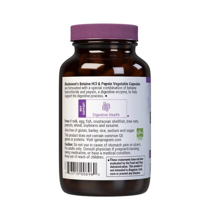 BlueBonnet Betaine HCI Plus Pepsin Vegetarian Capsules, 90 Count BlueBonnetBuy Supplements Australia