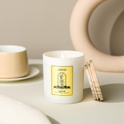 Vanilla Soy Candles Gift for Women - Aromatherapy Candle with Crystals Inside, 10oz Natural Soy Wax Candles AOOVOOBuy Supplements Australia