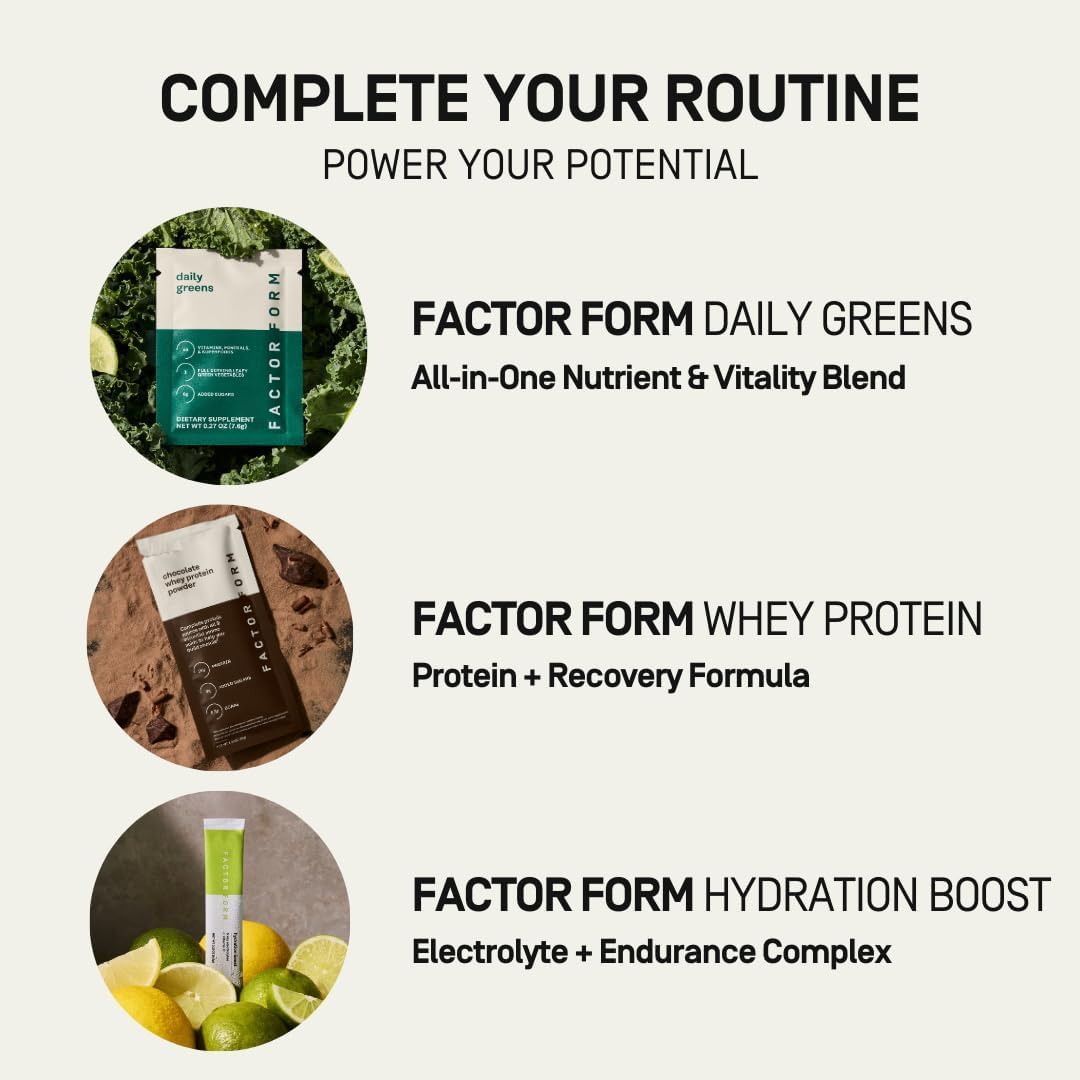 FACTOR FORM Daily Greens Superfood Powder | 5 Functional Blends for Gut Health, Energy & Immunity | Prebiotics, Probiotics, Adaptogens, B Vitamins (7 Servings, Individual Packets) FACTOR FORMBuy Supplements Australia
