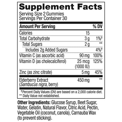 OLLY Extra Strength Elderberry Gummies, Immune Support, 450mg Elderberry, Vitamin C OLLYBuy Supplements Australia