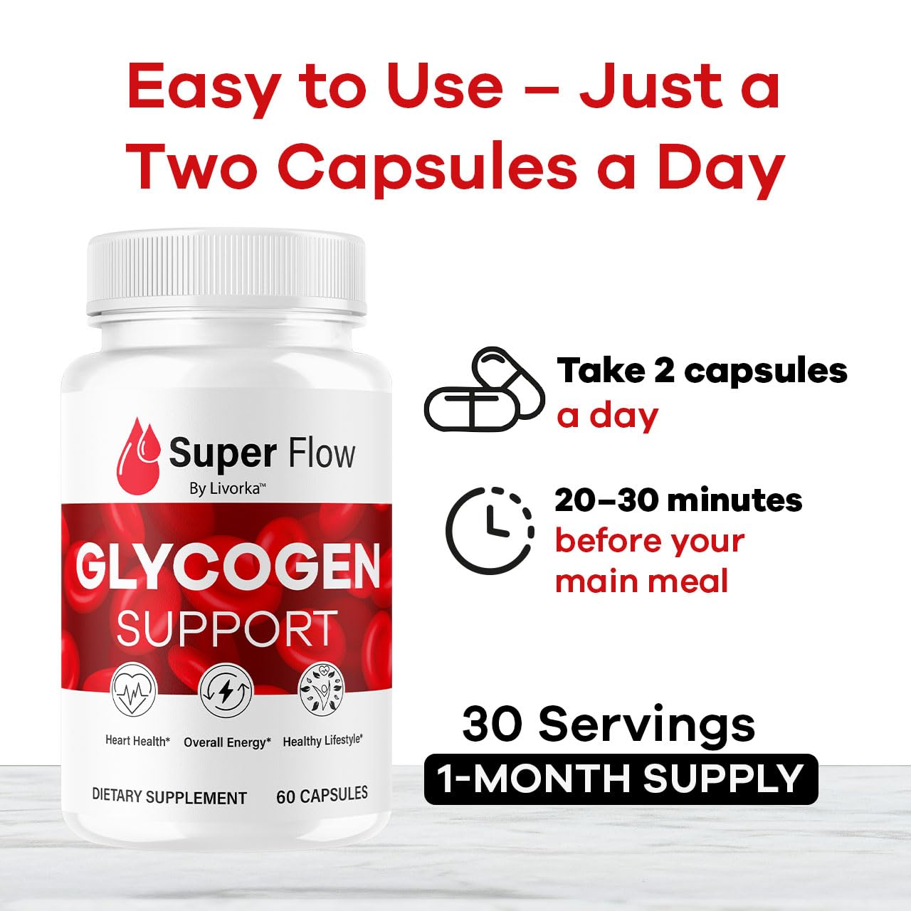 (2 Pack) Super Flow Glycogen Capsules - Official SuperFlow Advanced Glycogen Support Pills - Maximum Strength, Natural Formula Vitamins for Overall Health & Wellness Reviews, 120 Capsules for 2 Months LIVORKABuy Supplements Australia