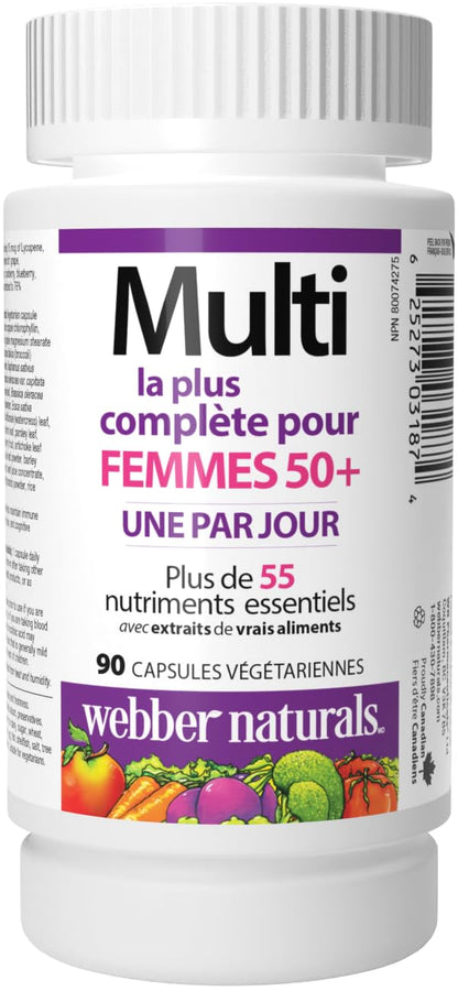 Webber Naturals Women's 50+ Most Complete Multi, 90 Vegetarian Capsules Webber NaturalsBuy Supplements Australia